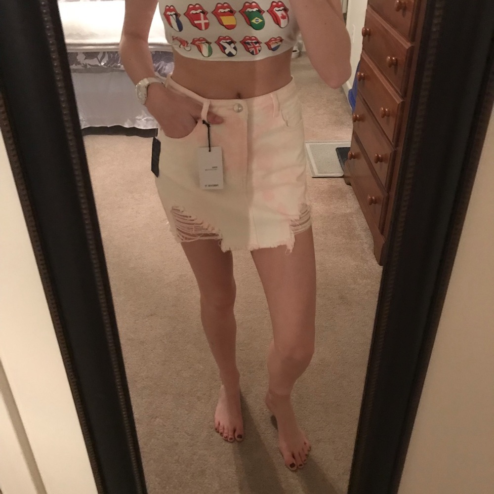 NWT forever 21 denim pink skirt